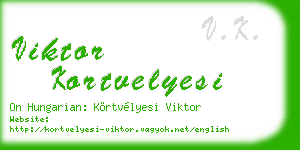 viktor kortvelyesi business card